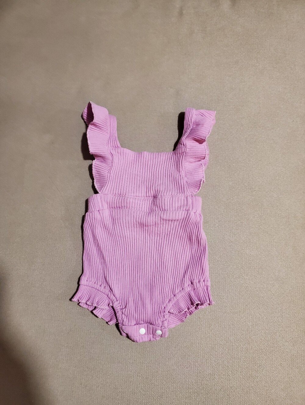 Pink Ruffle Strap Baby One-Piece Romper